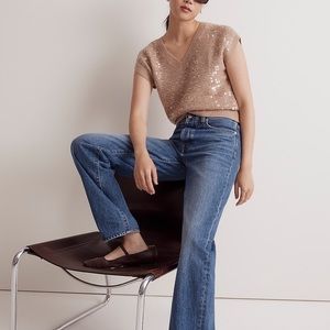 Madewell Sequin Embellished Sweater Vest Sz XL